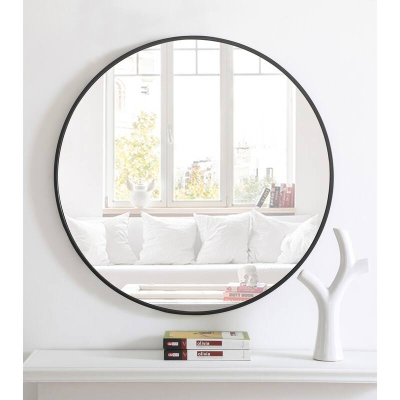 Strick & Bolton Prine 32-inch Metal Frame Round Mirror