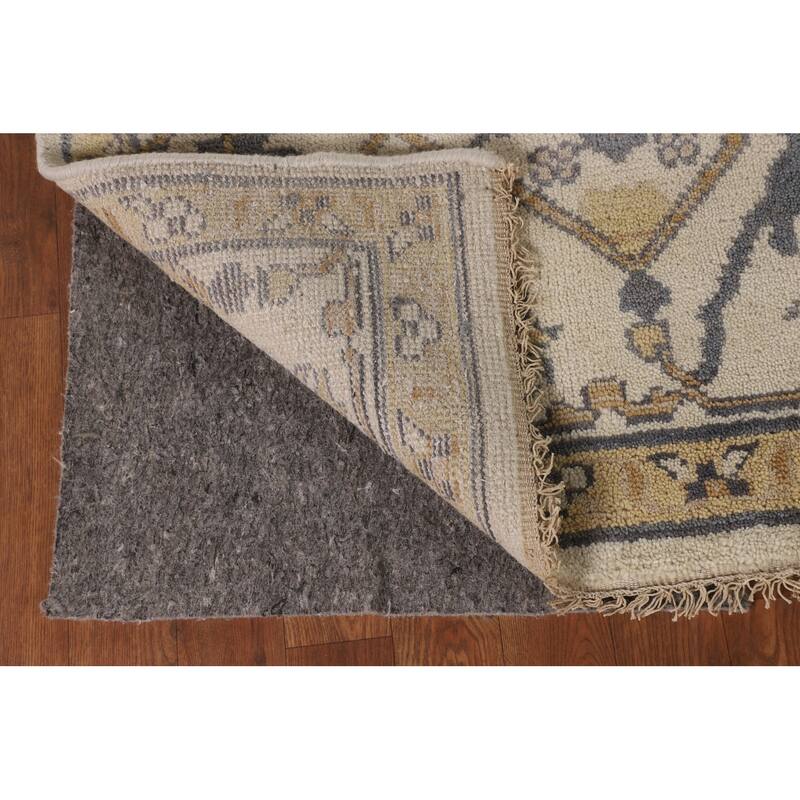 Beige Oushak Oriental Area Rug Handmade Oriental Wool Carpet - 8'1"x 9'10"