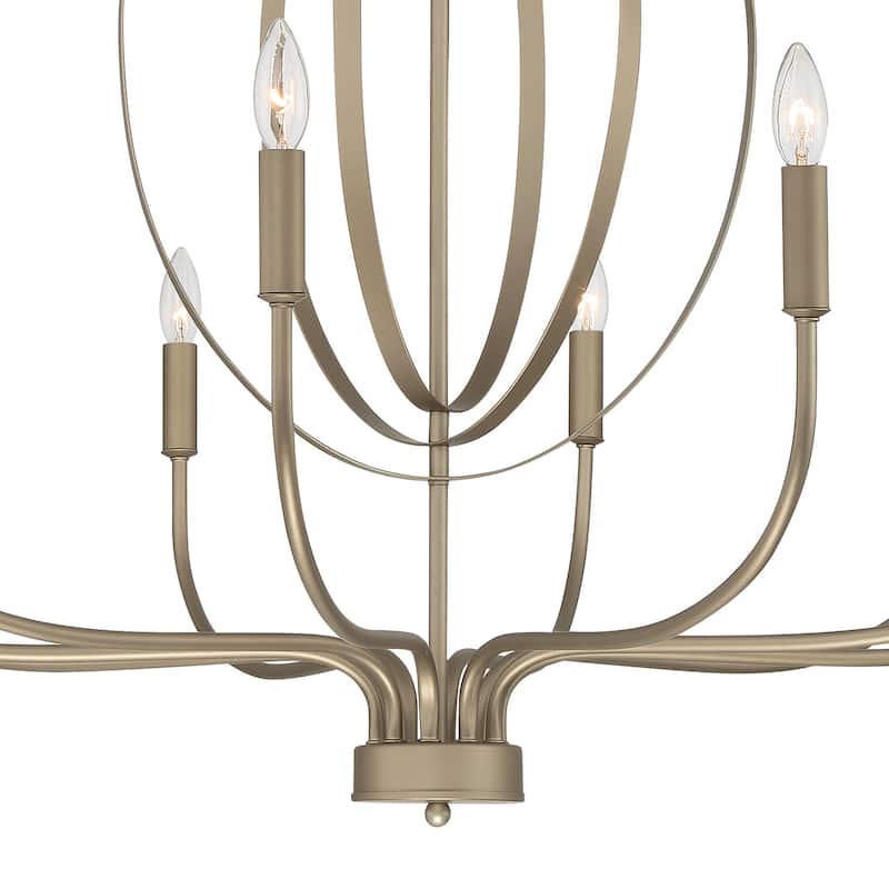 10 - Light Candle Style Geometric Chandelier - 39.37"D*39.37"W*33.54"H