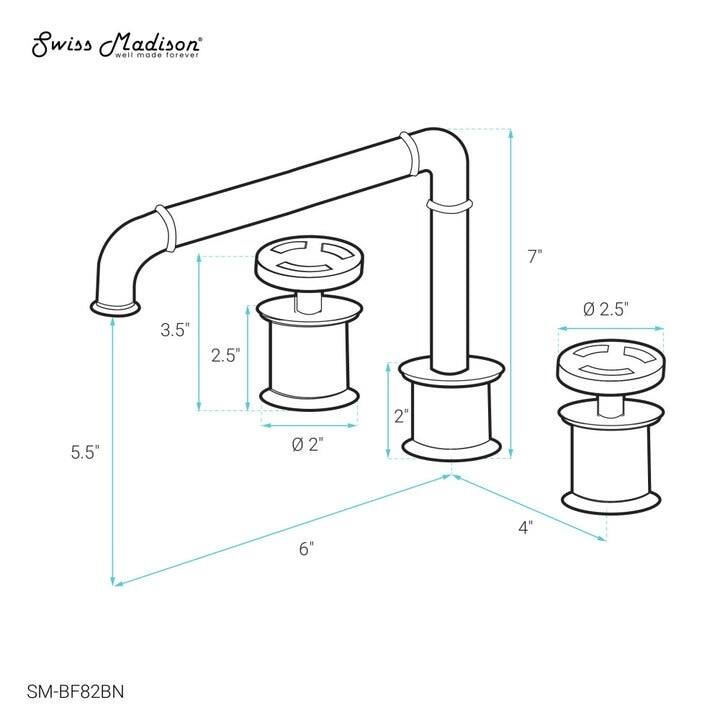 Swiss Madison SM-BF82 Avallon 1.2 GPM Widespread Bathroom Faucet