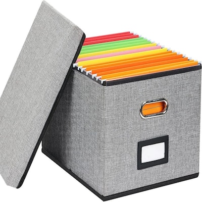 1 Pack File Organizer Box File (Dark Gray)