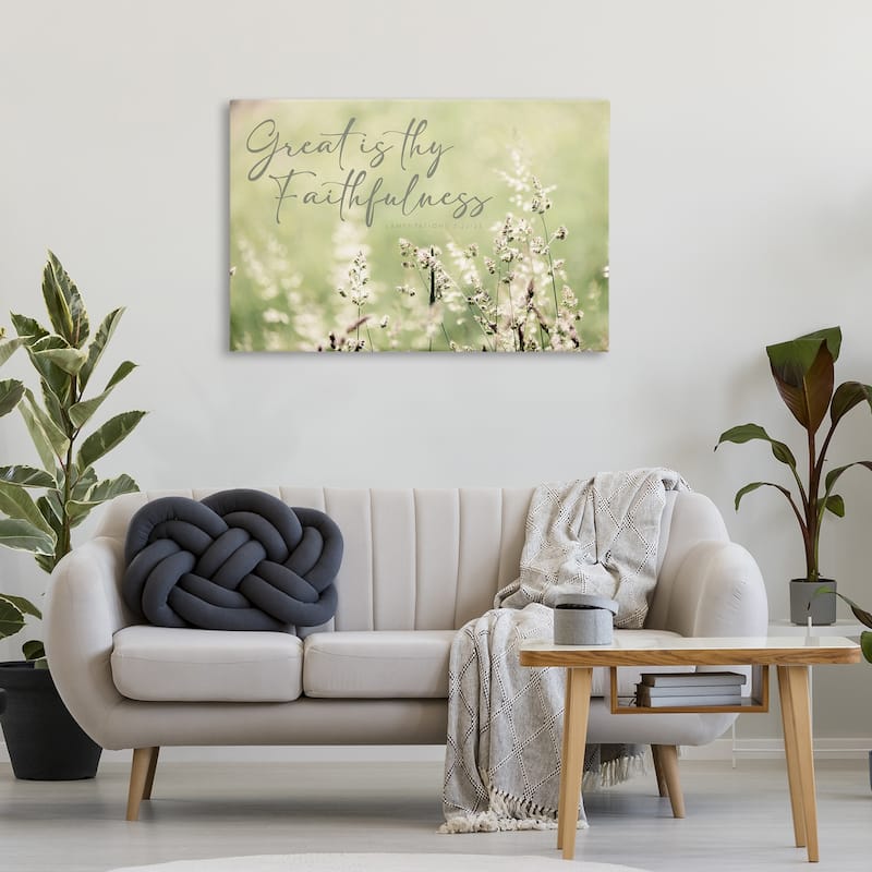 Stupell Spiritual Faithfulness with Florals Canvas Wall Art Design By Erin Marie