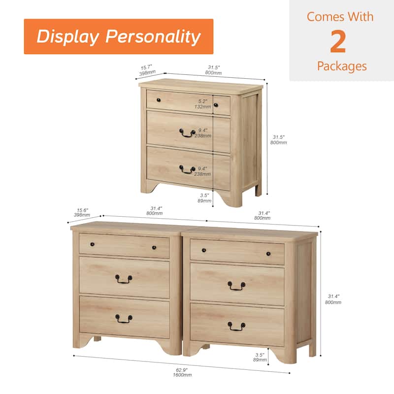 WAMPAT Farmhouse TV Stand For Tvs Up To 45", Wood Entertainment Center With 3 Drawers, TV Console With Large Storage