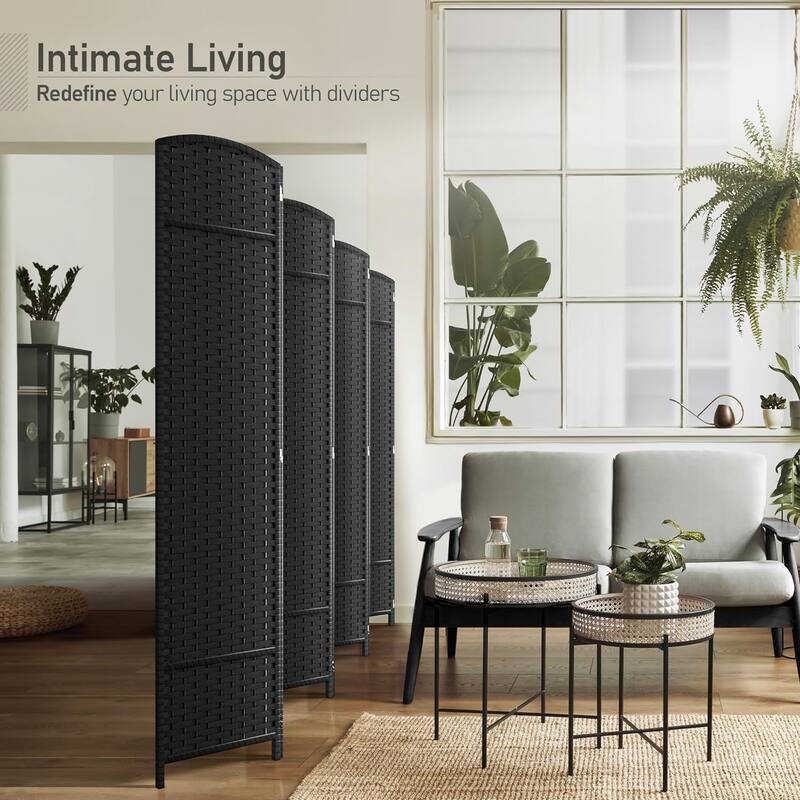 Room Divider Folding Privacy Screen Tall Partition Foldable Wall 8 Panel - 96” L x 19.50” W x 69” H