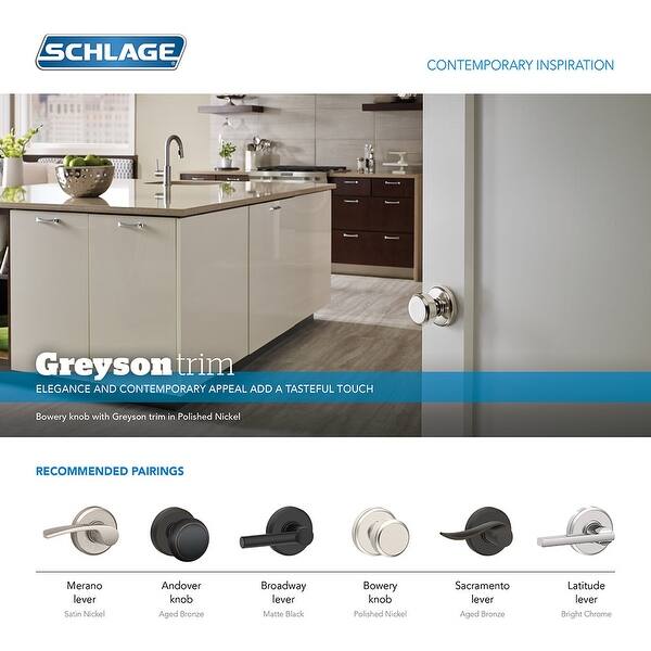 Shop Schlage F51a Lat Gsn Latitude Single Cylinder Keyed Entry