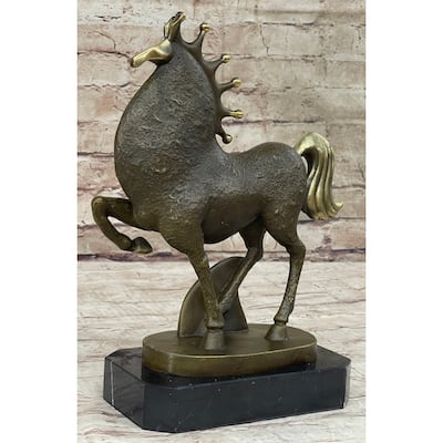 Abstract Surreal Imitative Horse Bronze Figure Statue Sculpture Original Art By Milo