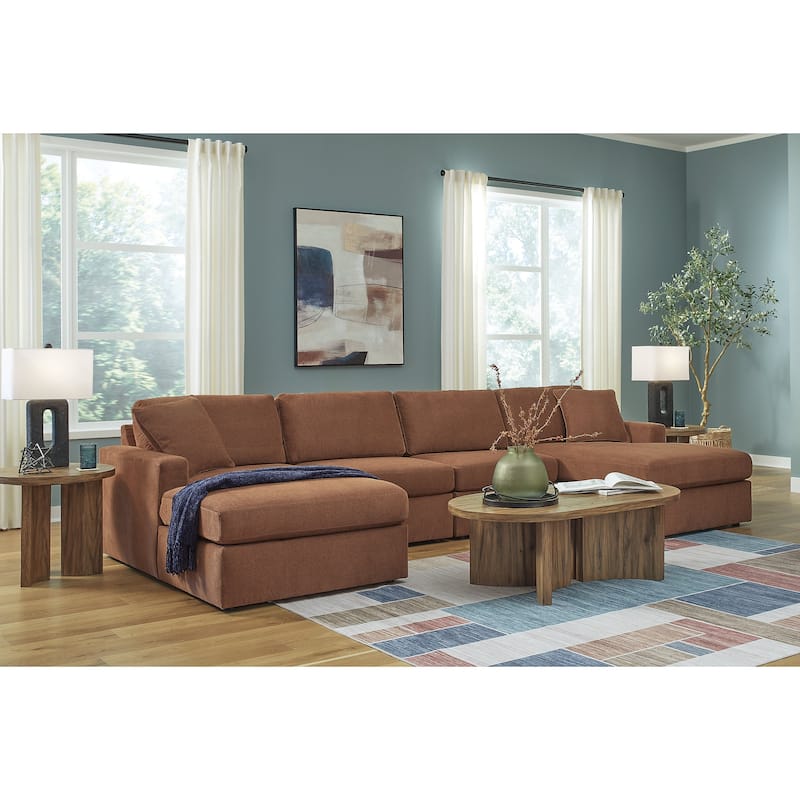 Signature Design by Ashley Modmax 4-Piece Double Chaise Sectional - 142"W x 68"D x 36"H