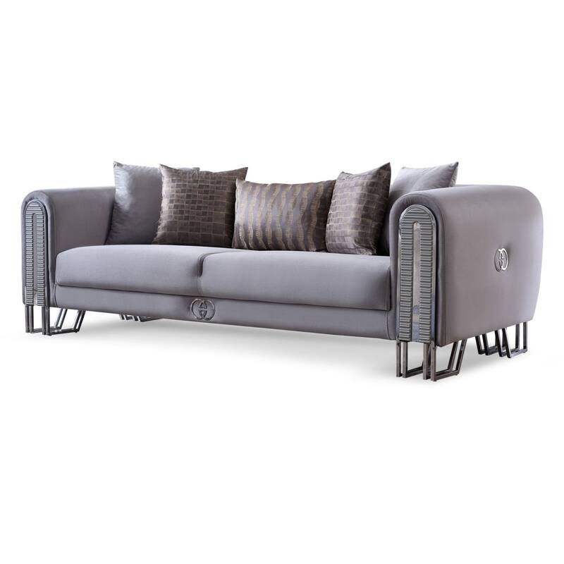 Kamelya 2-Pieces One Sofa One Loveseat Living Room Set, Metal Leg, Pillow Back