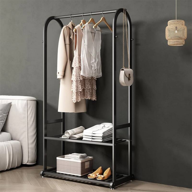 heavy duty clothes rack black clothing racks - 15.8"D x 31.5"W x 67.7"H