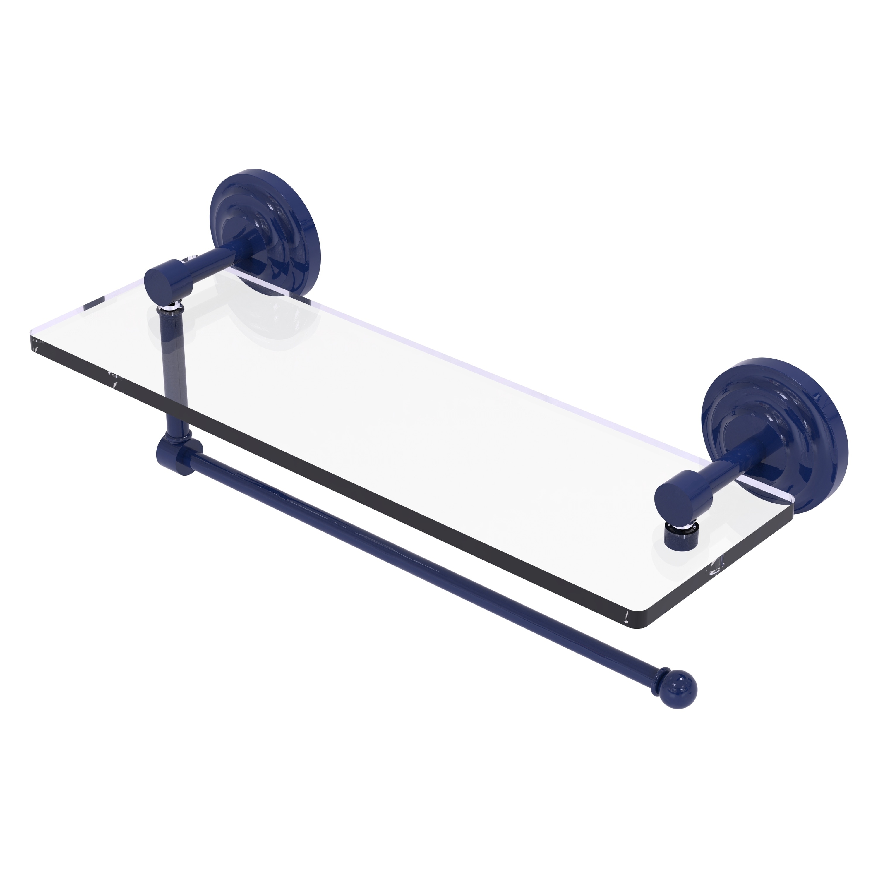 Allied Brass Prestige Que New Collection Paper Towel Holder with 16 Inch Glass Shelf