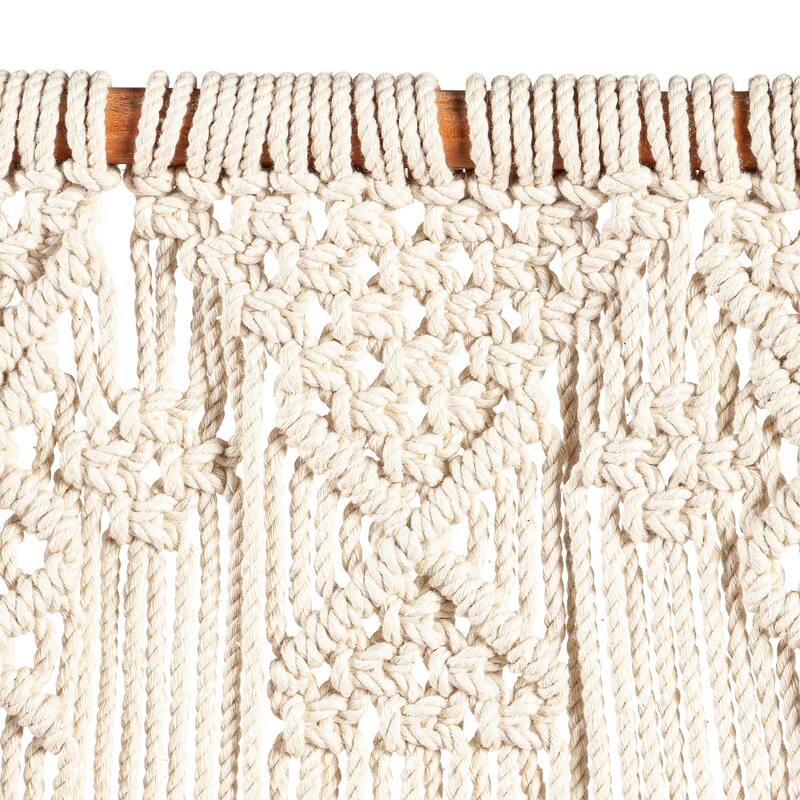 26" Macrame Wall Pocket Plant Cover, Natural