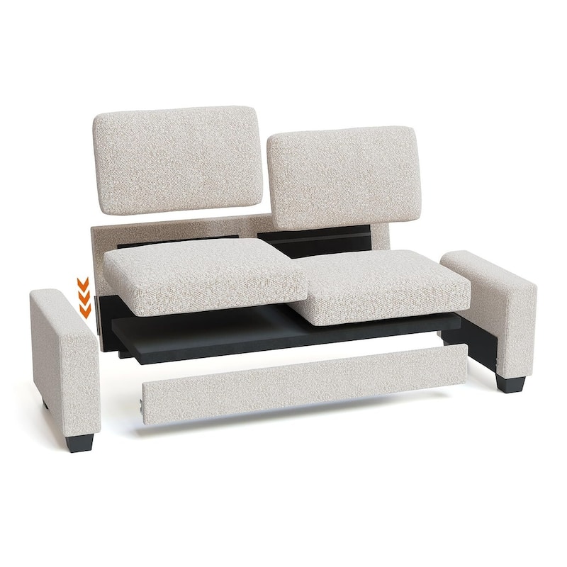 83'' Comfy Cloud Couch, Modern 3 Seater Deep Seat Sofa with Wide Armrester