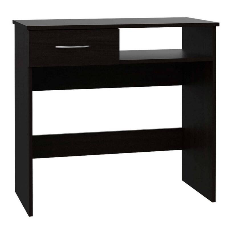 Modern 42 Inch Black Computer Desk and Bookshelf Set with Drawer - 31.50" x 15.87" x 29.82"