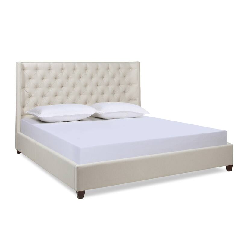 Manhattan Tufted Wingback Headboard King Platform Bed