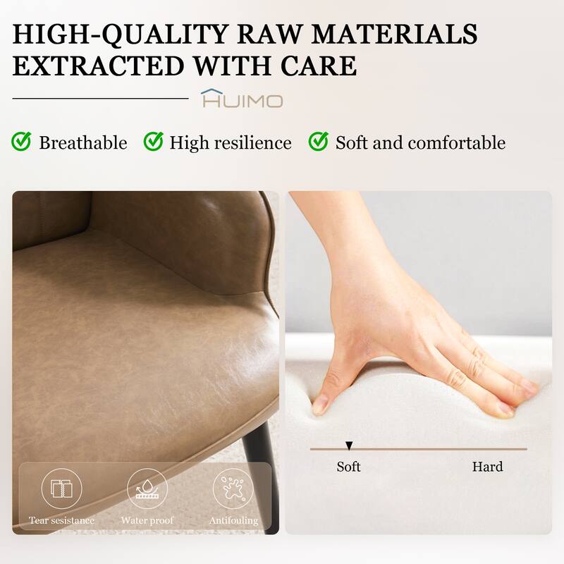 High-back Tufted Accent Chair Set of 2 Cream/ Brown/ Taupe