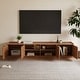 preview thumbnail 13 of 25, 78.74" Modern TV Stands with Brown Wood Grain,Mid Century Media Console With 4 Cabinets