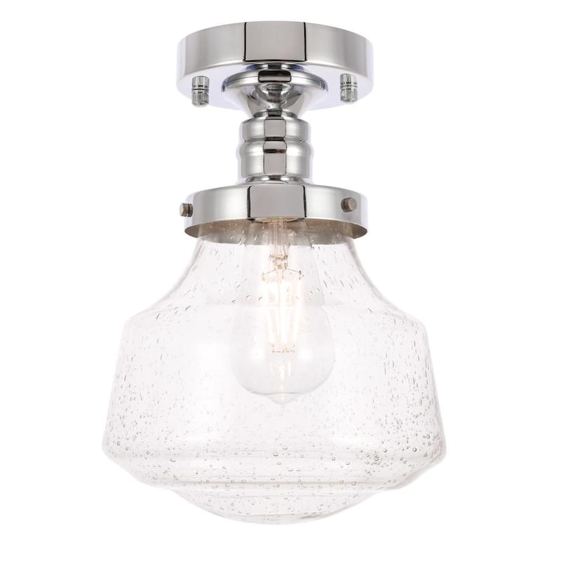 Nyle 1-Light Clear Bubble Glass Flush Mount
