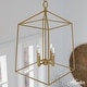 preview thumbnail 1 of 10, Hunter Fair Oaks 4-Light Pendant - Kitchen, Dining Room, Foyer - Modern Farmhouse, Transitional, Cage, Lantern - Designer! Luxe Gold