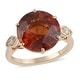 preview thumbnail 1 of 8, LUXORO Yellow Gold Honey Garnet Diamond Ring Size 8 Ct 8 G-H Color I2