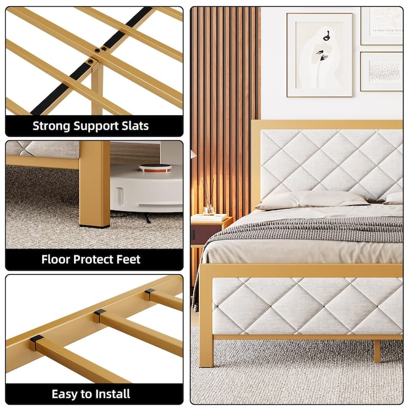 Composite Cotton Press Thread Soft Wrapped Bed Frame