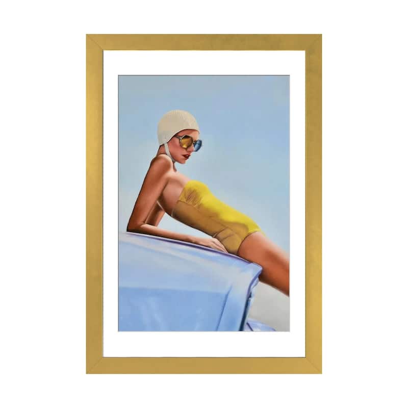 iCanvas "Moments Before A Swim" by Johnny Popkess - Gold - 32x24x1