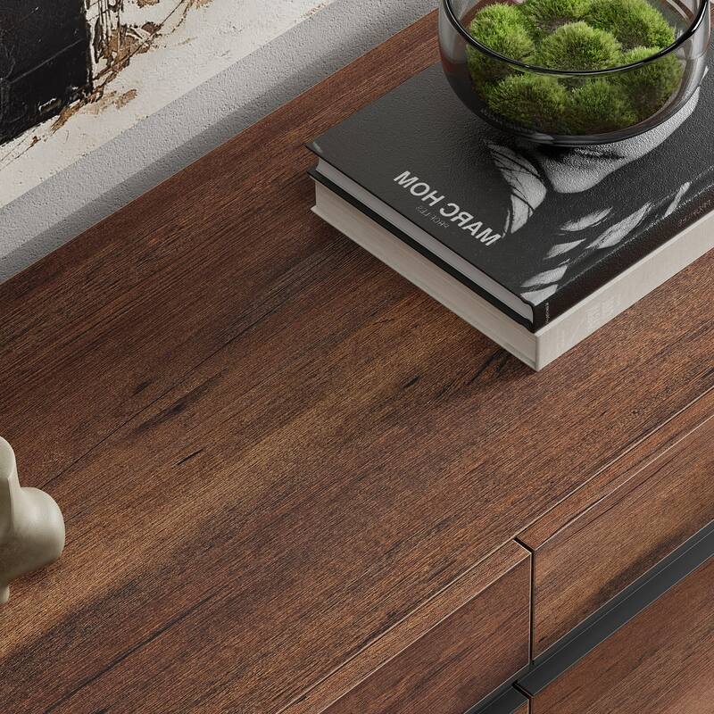 Multifunctional Buffet Sideboards, Modern Sideboard with 6 Drawers and Metal Base, Storage Cabinet for Kitchen - 6-drawer