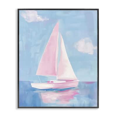 Stupell Muted Pink Sailboat Framed Giclee Art Design By Arlington Prints