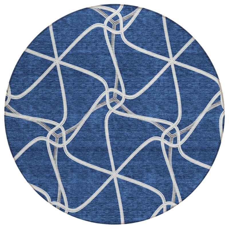HomeRoots Geometric Contemporary Rectangle Outdoor Rug