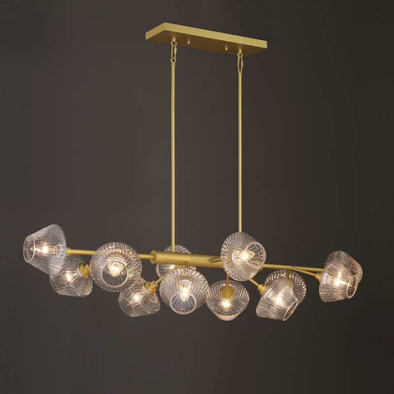 49in Modern 12-light Dimmable Gold Sputnik Empire Chandelier with UL Certified - N/A