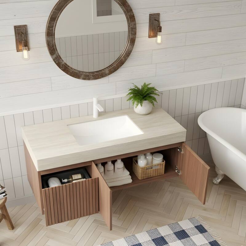 48" Bathroom Vanity with Sintered Stone countertop and Sink