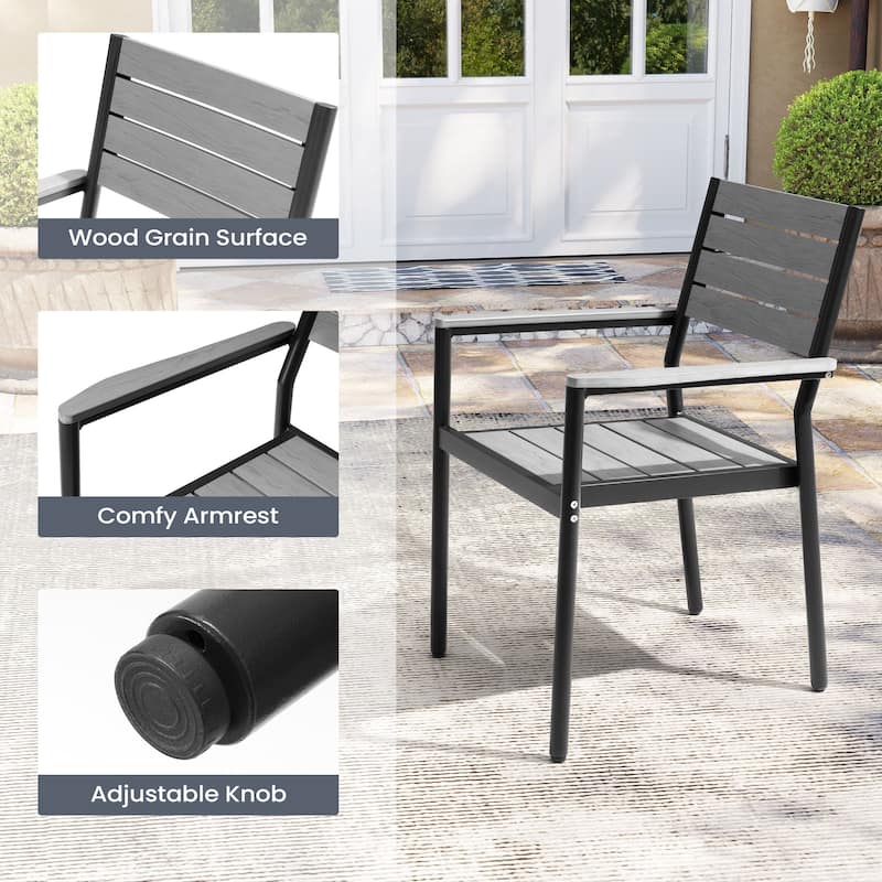 Outdoor 5/7/9 PCS Patio Dining Set Expandable Table with Stackable Dining Chairs