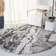 preview thumbnail 84 of 152, SAFAVIEH Horizon Shag Mukades Abstract 2.5-inch Thick Rug 3' Round - Grey/Ivory - Round