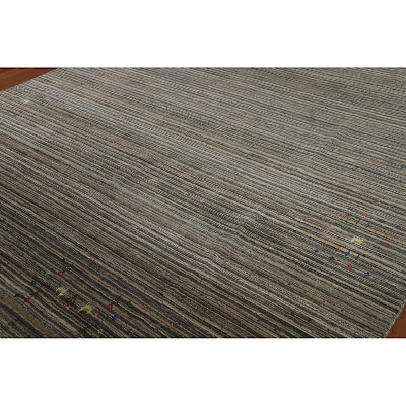 Hand Knotted Oriental 100% Wool Carpet Tribal Animal Pictorial Multi-Colored Gabbeh Area Rug - 9' 10'' X 8' 0''