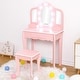 preview thumbnail 6 of 8, Toddlers and Kids Vanity Set with 3 Mirrors and Stool Pink