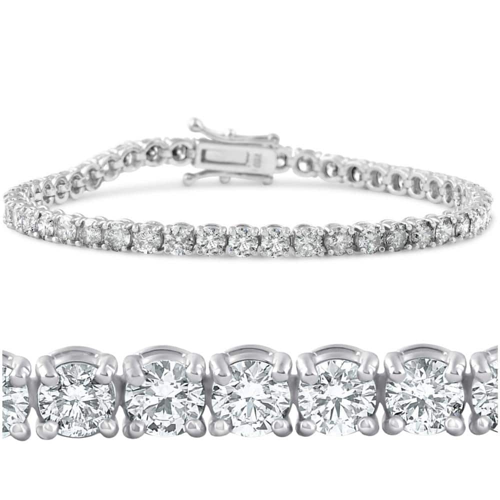 7ct Diamond Tennis Bracelet White Gold Women's 7" Round Cut