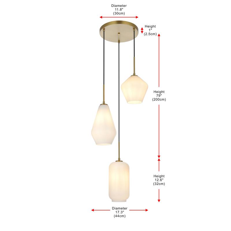 Gerald Glass 3-light Pendant