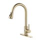 preview thumbnail 7 of 7, Stainless Steel Kitchen Faucet with Pull Out Sprayer Gold Color