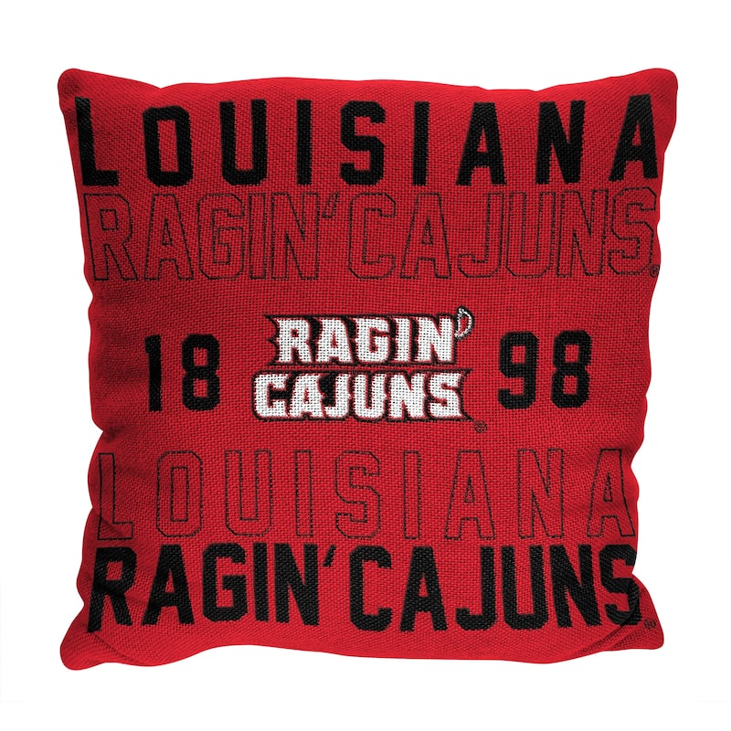 NCAA Louisiana Ragin' Cajuns Stacked 20 Inch Pillow