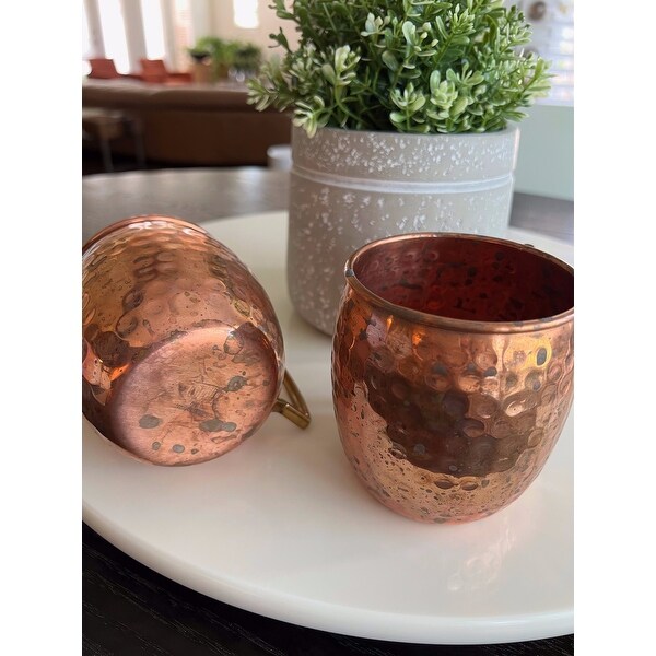 Set of 4 Monogrammed K Old Dutch International Solid Moscow Mule Mug 16-Ounce Copper 