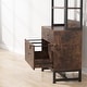 preview thumbnail 11 of 15, Brown/ Black Wood Industrail File Cabinet with Lock, Mdern Bookshelf with 2 Drawers, Etagere Bookcase