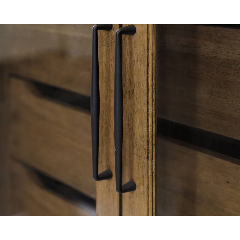 Modern Wood Display Cabinet, Dining Storage, Bookcase, Fully Assembled, Brown - 40w x 72h x 18d