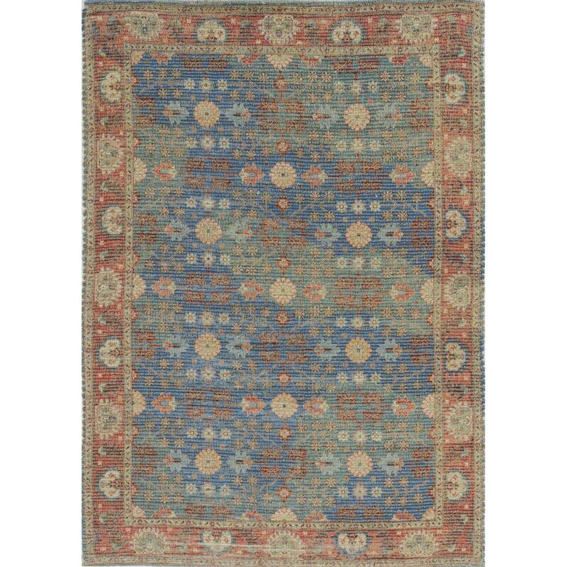 HomeRoots Floral Medallion Traditional Rectangle Area Rug - 114.00 in. x 90.00 in. x 0.50 in.