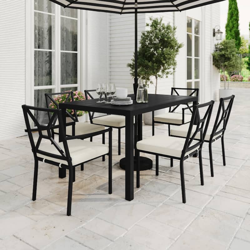 Martha Stewart 60" All-Weather Steel Frame Outdoor Patio Table - 35.25"W x 60.25"D x 30"H