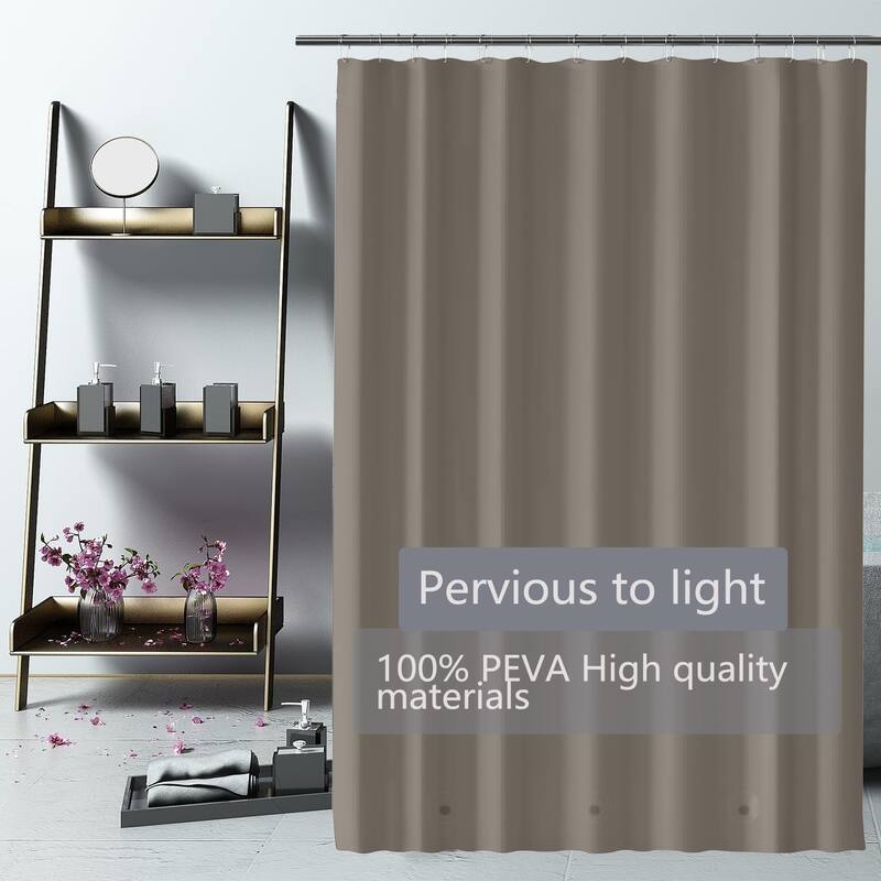 Brown Shower Curtain Liner, PEVA Shower Curtain 72 x 72 Inches