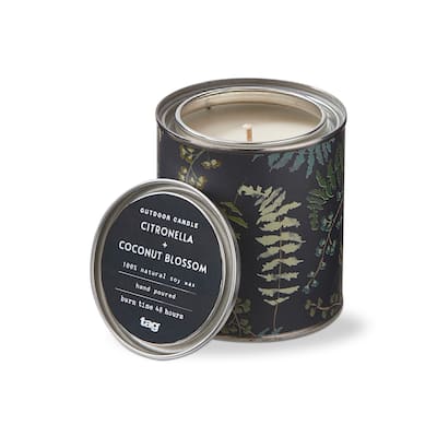 Citro Coconut Blossom Tin Candle 11oz 48hr Burn Time Multicolor Wax Summer Scented Candle for Home Decor