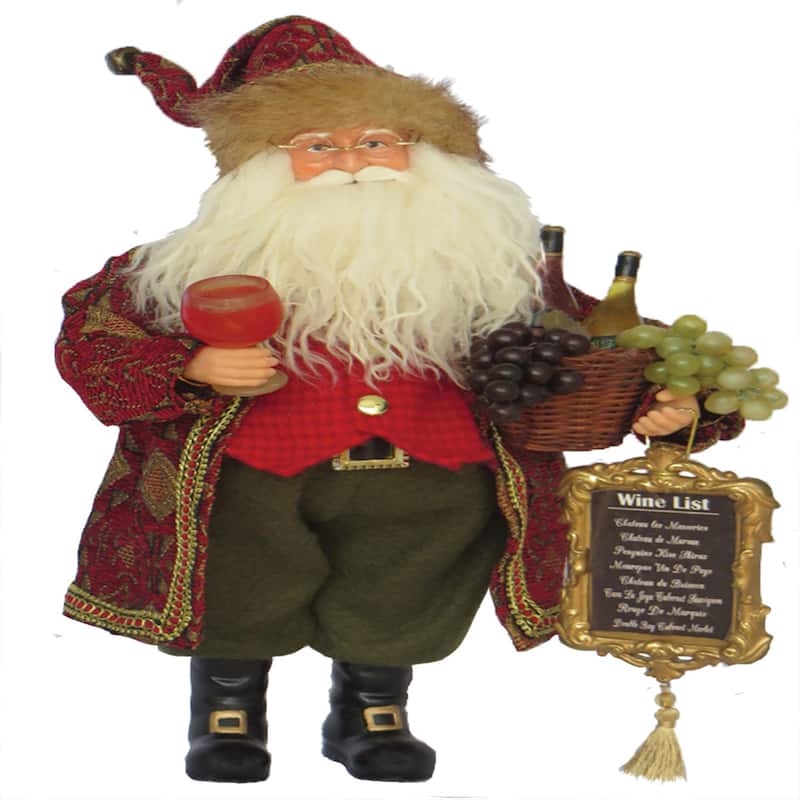 15" Wine Master Santa - Red