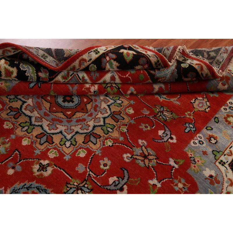 Red Heriz Serapi Indian Area Rug Handmade Wool Carpet - 8'0" x 9'9"