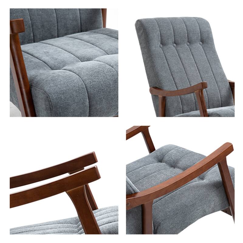 AVAWING Upholstered Rocking Chair Modern High Back Armchair