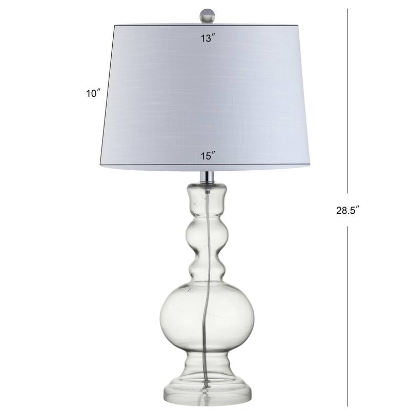 Stewart 28.5" Glass LED Table Lamp, Aqua (Set of 2) by JONATHAN Y