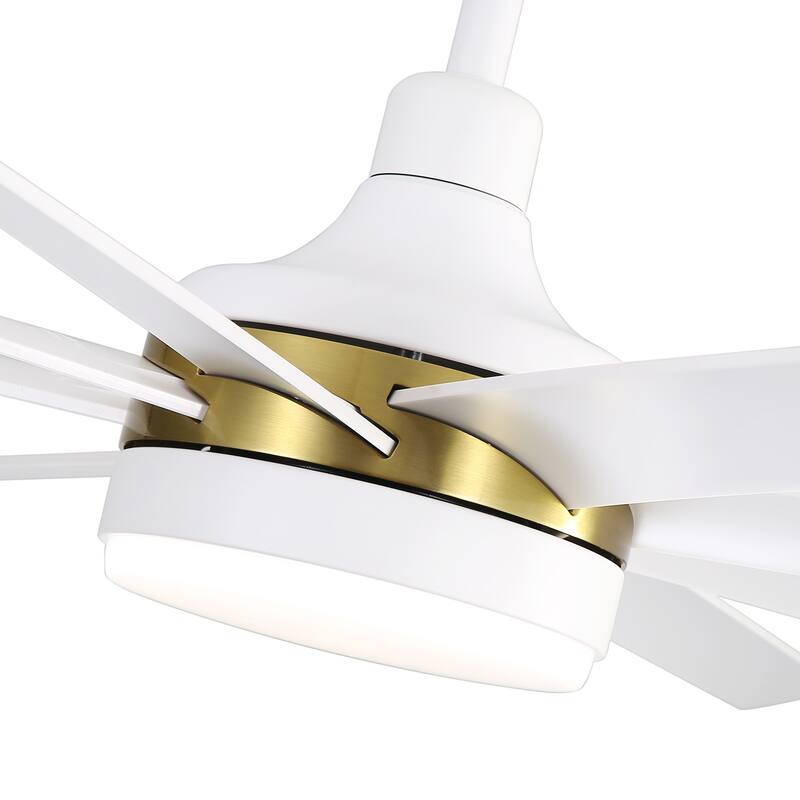 72 Inch Black Morden LED Ceiling Fan with Light Remote(8-Blade)
